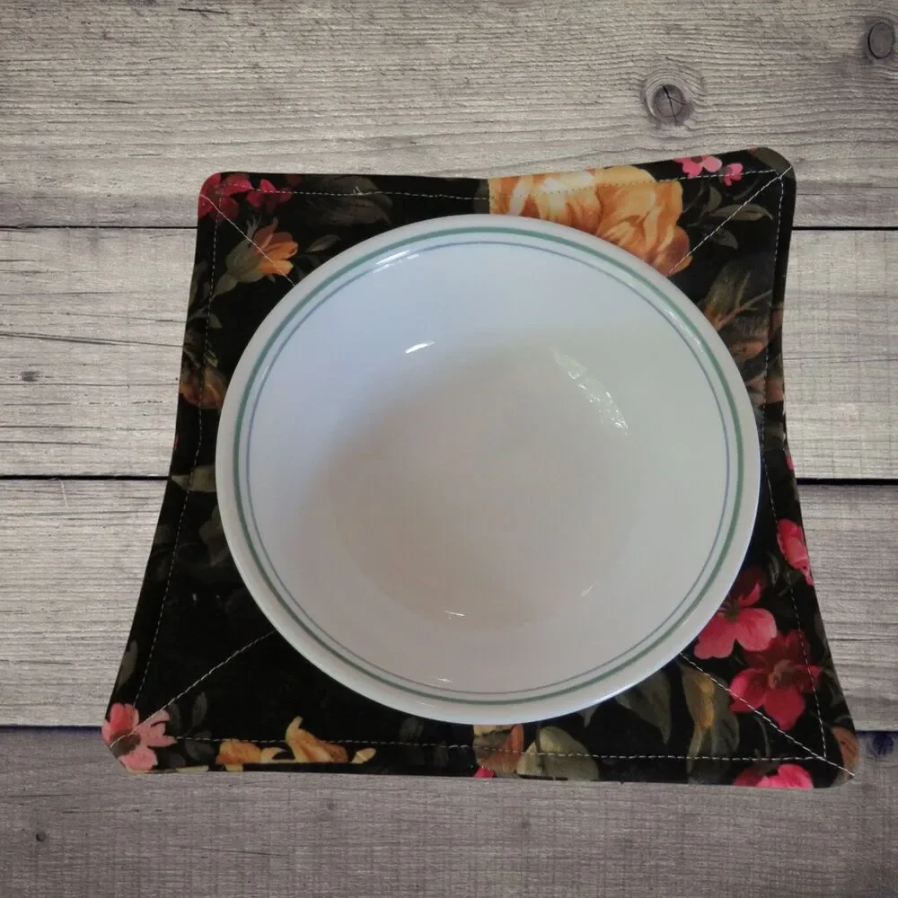 Microwave Bowl Cozy, Rose Soup Bowl Holder, Gift Under Ten